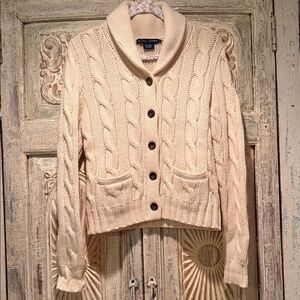 New Ralph Lauren Cashmere Blend Cable Knit Sweater /Large, Runs Small/